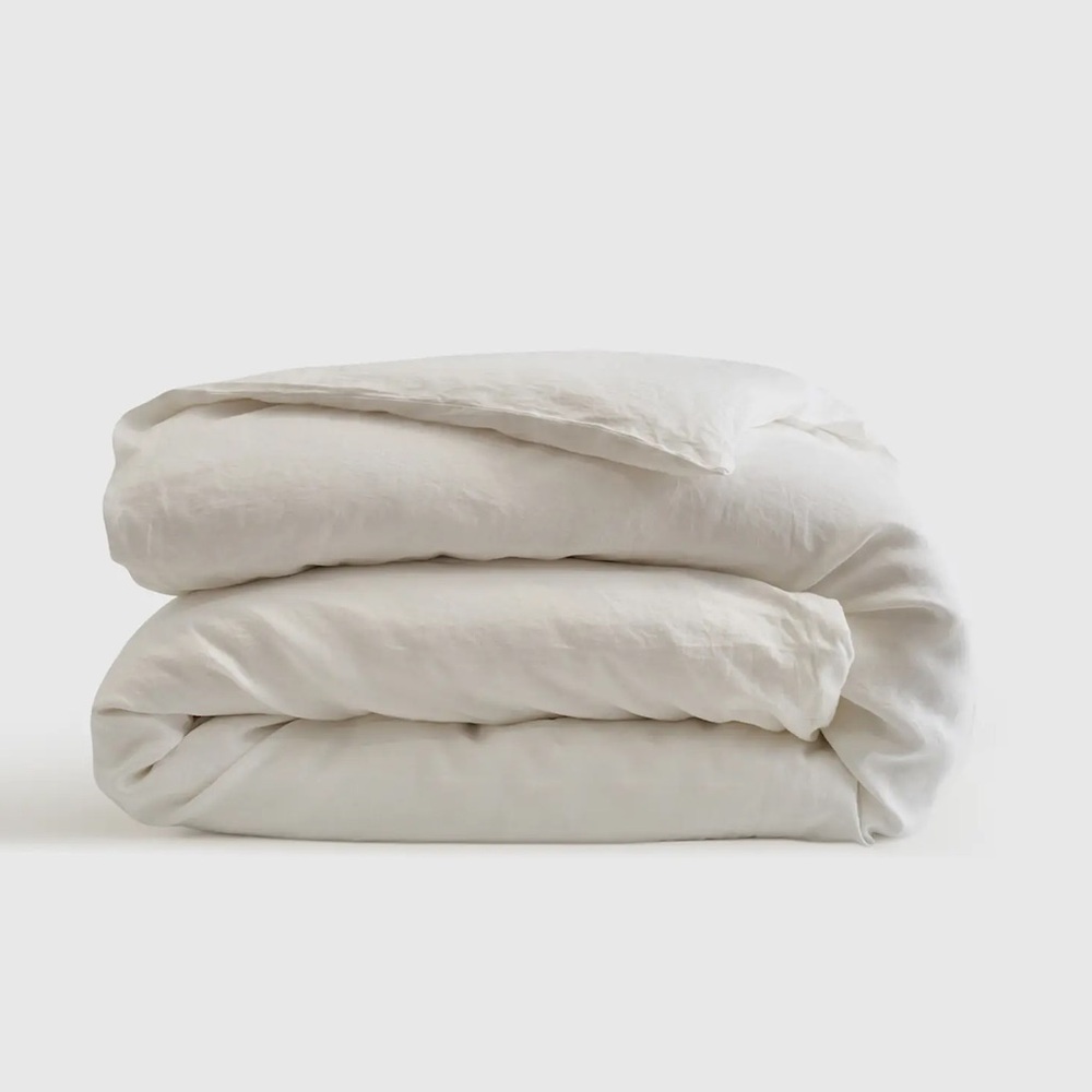 QUINCE European Linen Duvet Cover Full/Queen White 6529